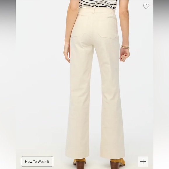 NWT J Crew Factory High Rise Patch Pocket Wide Leg Pant in Natural - Picture 3 of 6